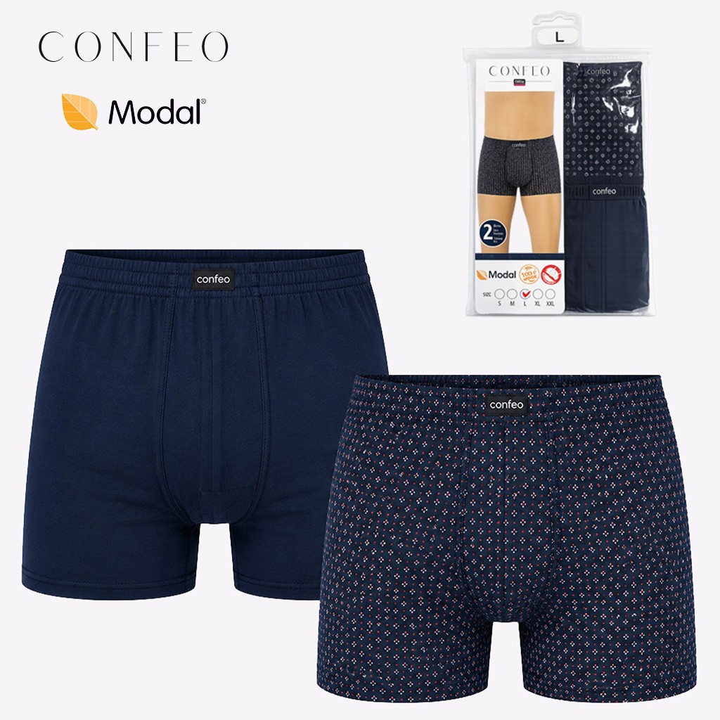 Erkek Confeo Modal Boxer İçten Lastik 2'Li Paket 1961-YE