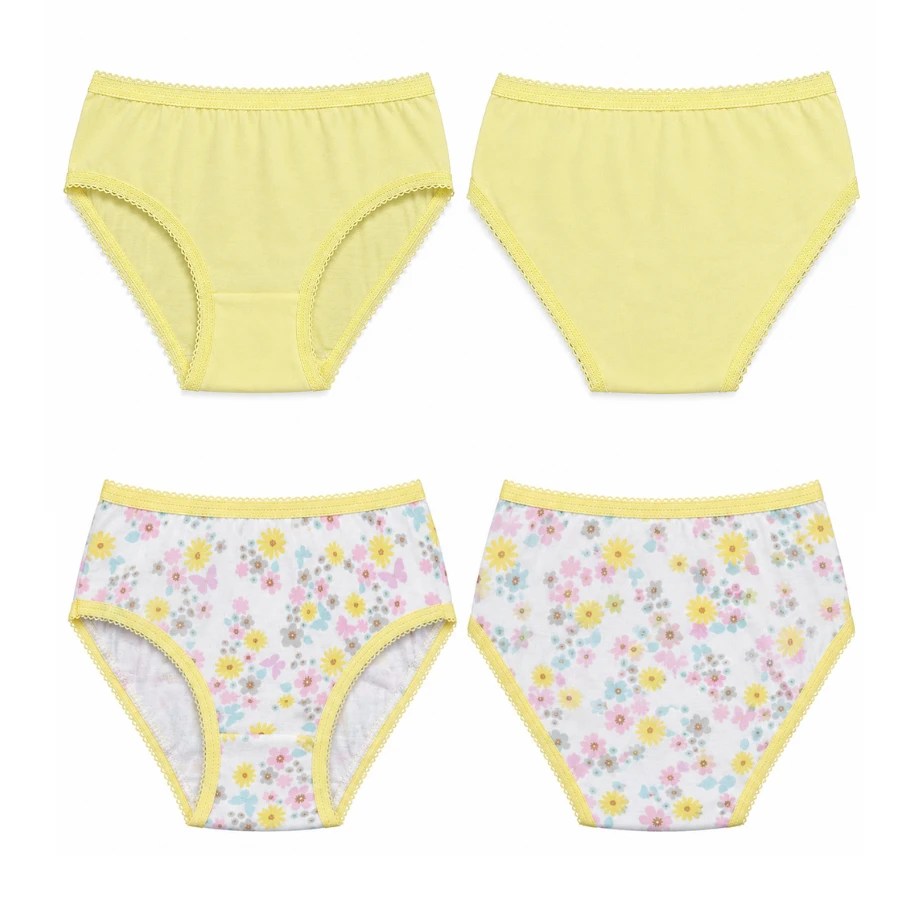 Kız Çocuk Süprem Düz+Baskılı Slip 6'LI Paket 4102-B ASORTI-1
