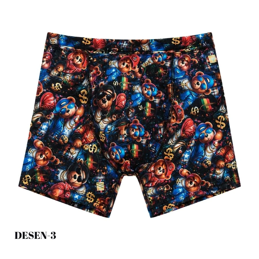 Erkek Dijital Baskılı Likralı Boxer 1723-A Desen-3