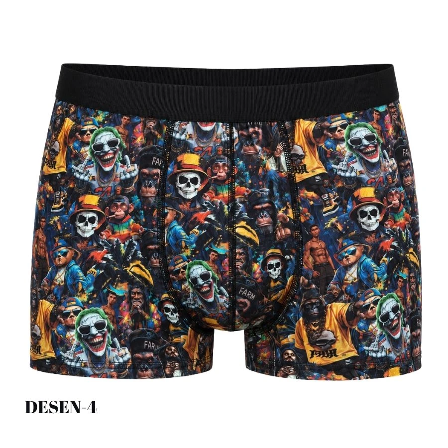 Erkek Dijital Baskılı Likralı Boxer 1722-A Desen-4