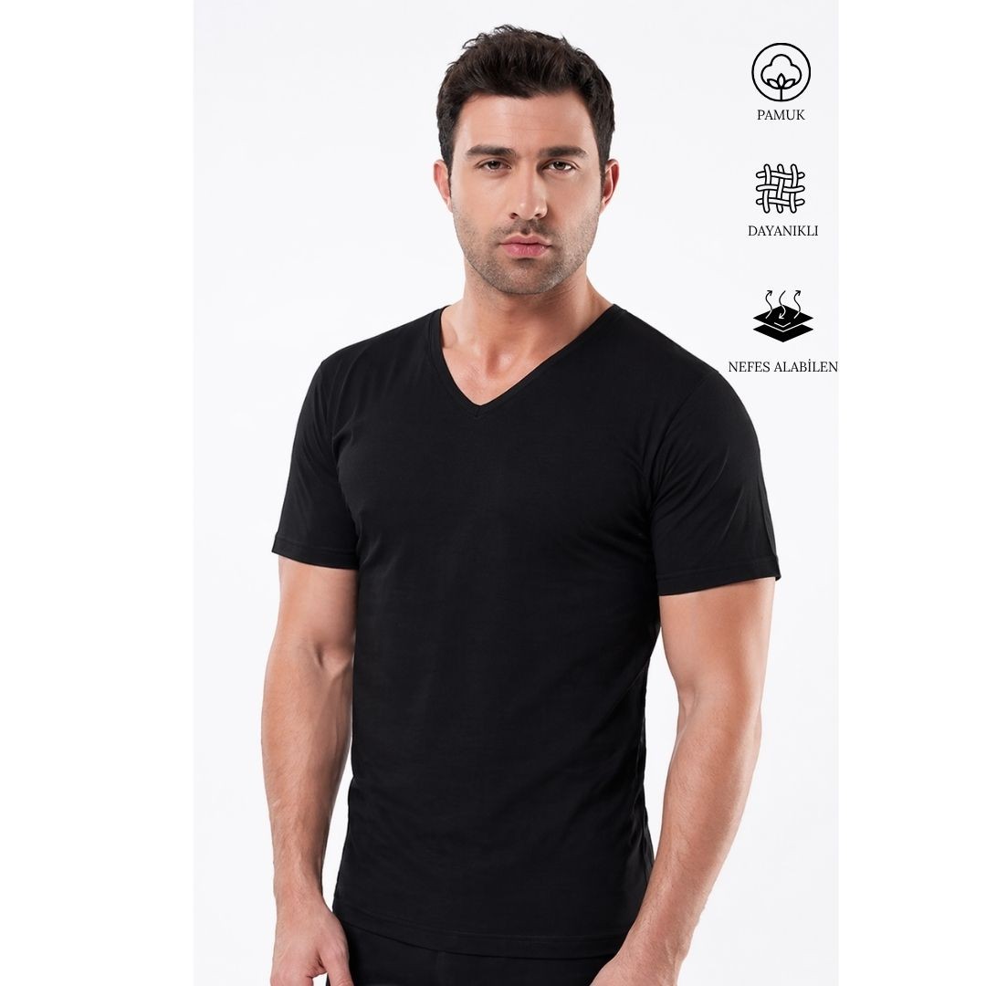 Erkek  Süprem V Yaka Fanila Renkli 1008-A