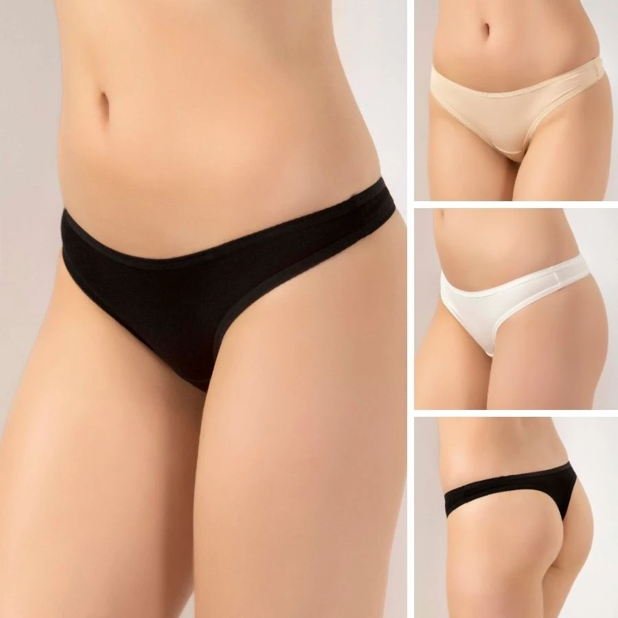 Kadın Likralı String 4'Lü Paket 2757-H