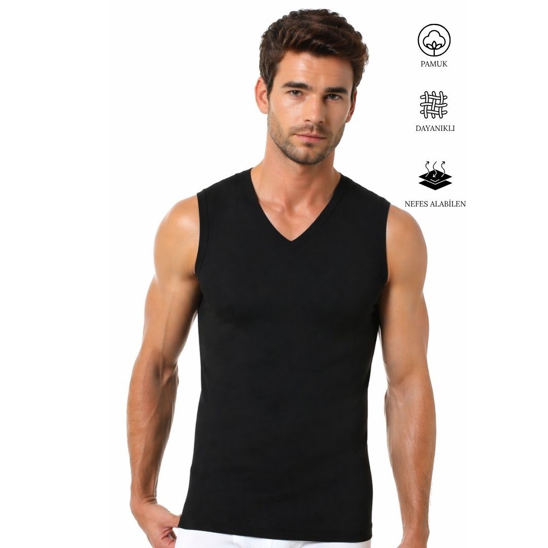 Erkek Kolsuz V Yaka Atlet 1041-A