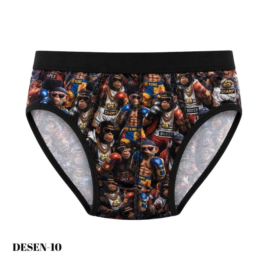 Erkek Dijital Baskılı Likralı Slip 1724-A Desen-10