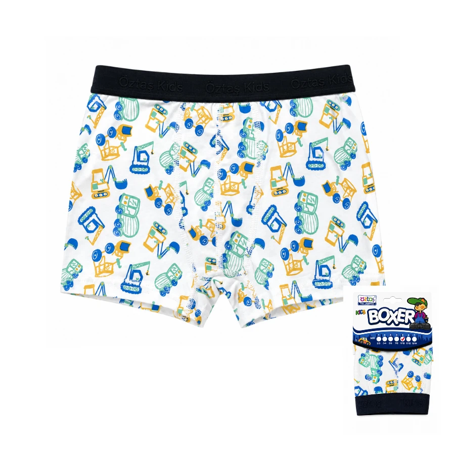 Erkek Çocuk Baskılı Lycralı Boxer 3706-A Melodi
