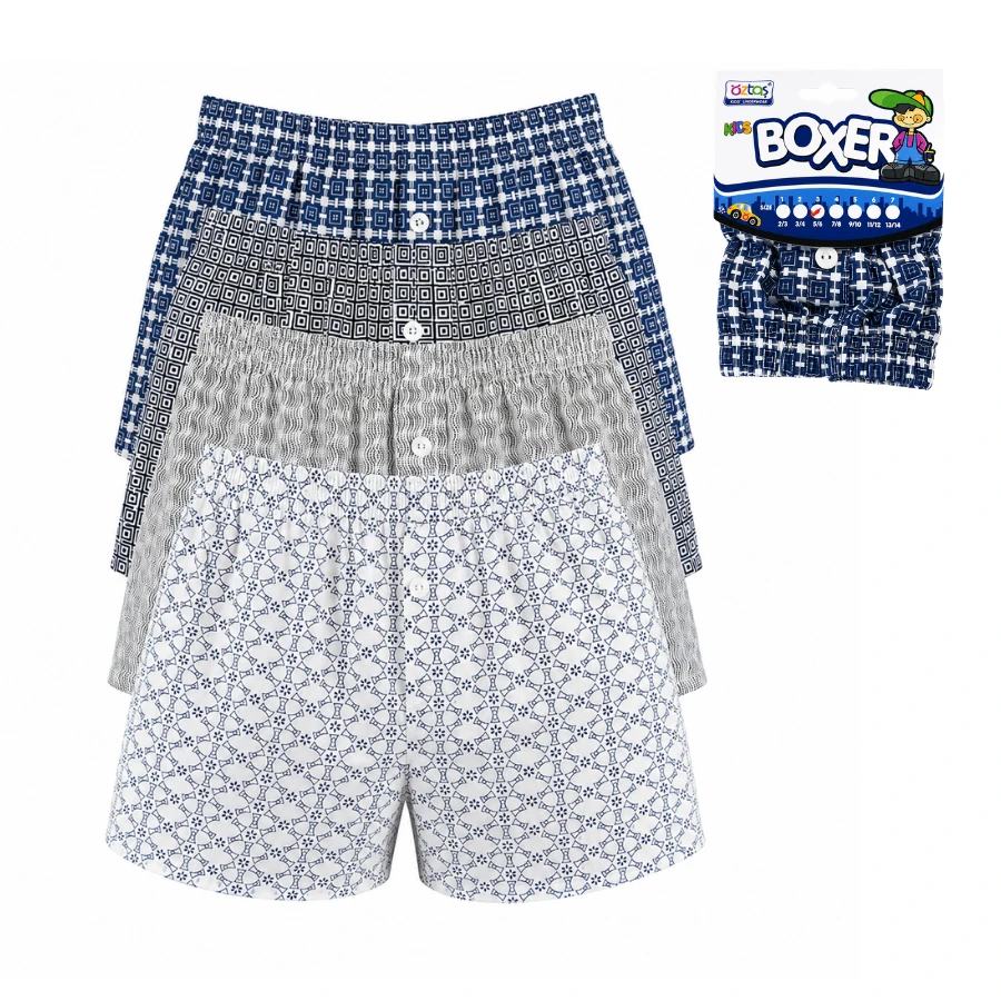 Erkek Çocuk Penye Boxer Tekli Paket 3102-A