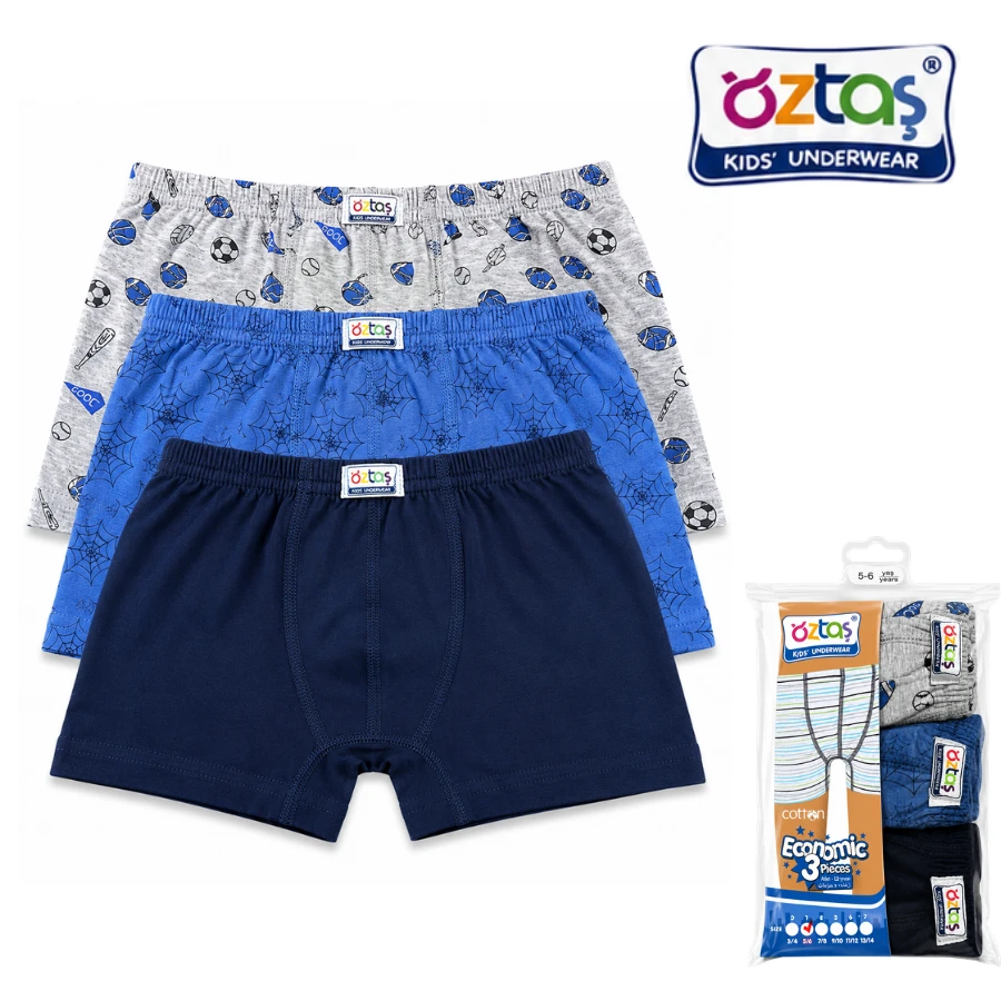 Erkek Çocuk 3'Lü Süprem Boxer 3105-F