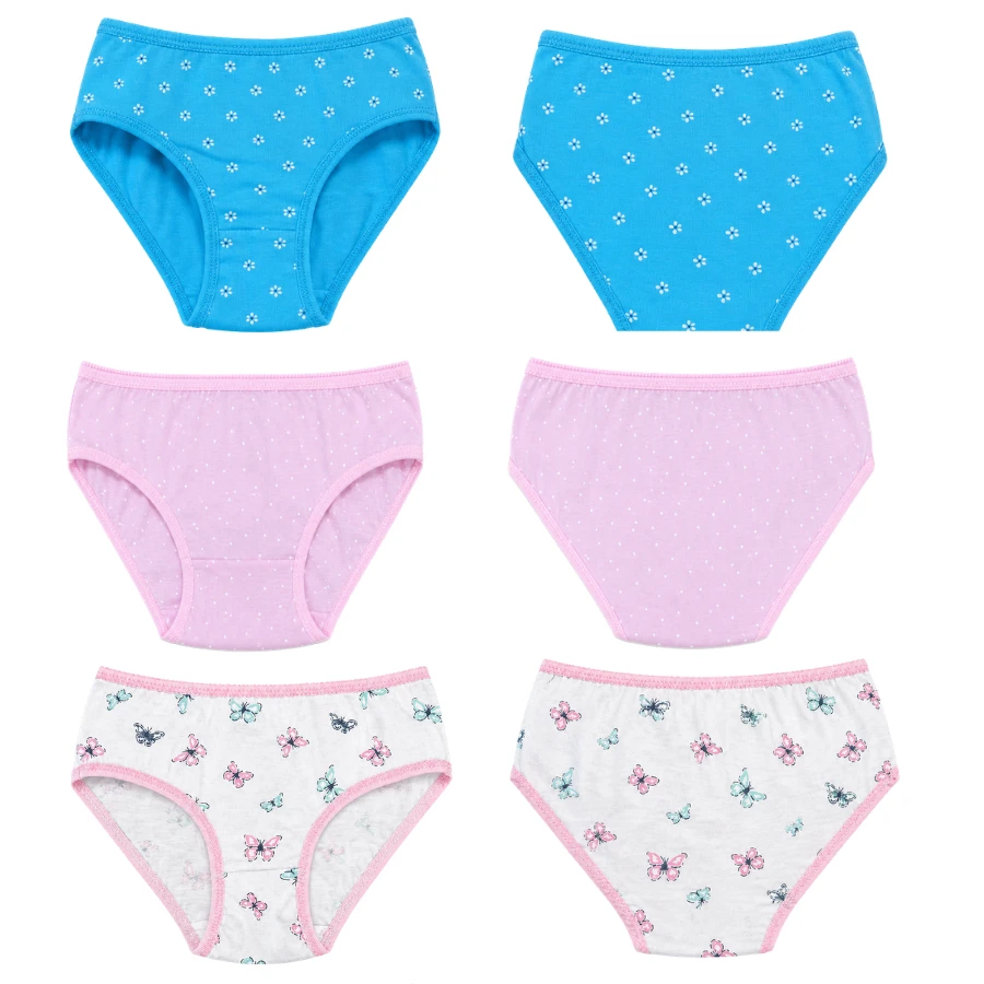 Kız Çocuk Süprem Düz+Baskılı Slip 6'LI Paket 4102-B ASORTI-2