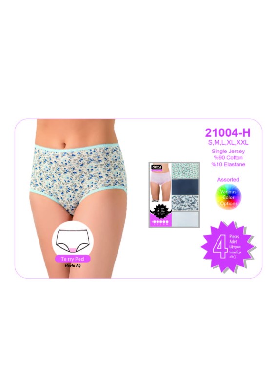 Kadın Full Lycralı havlu Ağlı Bato 4'Lü Paket 21004-H