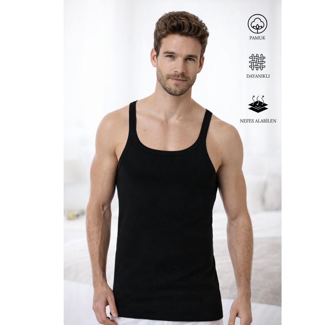 Erkek İnce Askılı Ribana Atlet Renkli 1094-A