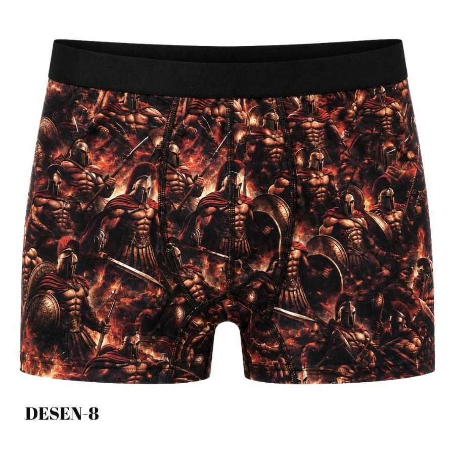 Erkek Dijital Baskılı Likralı Boxer 1723-A Desen-8