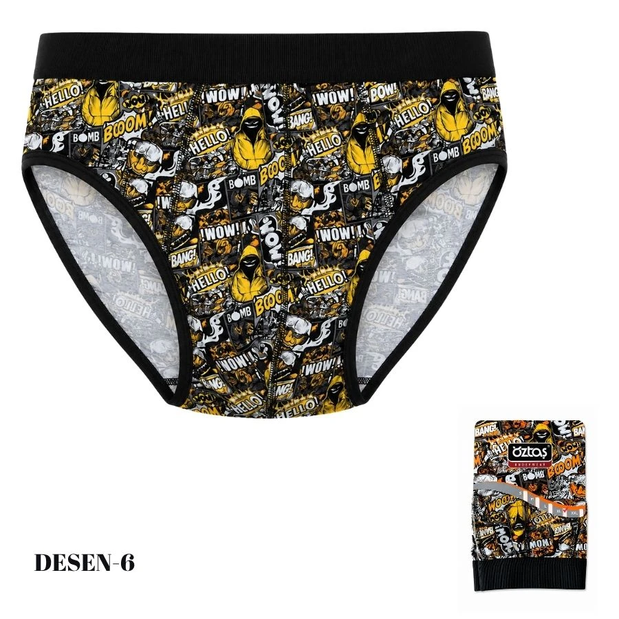 Erkek Dijital Baskılı Likralı Slip 1724-A