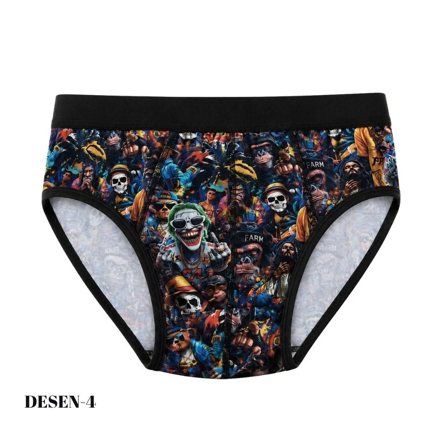 Erkek Dijital Baskılı Likralı Slip 1724-A Desen-4