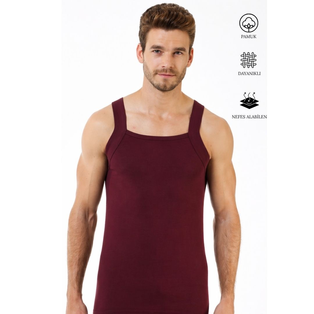 Erkek Geniş Biyeli Atlet  Renkli 1029-A