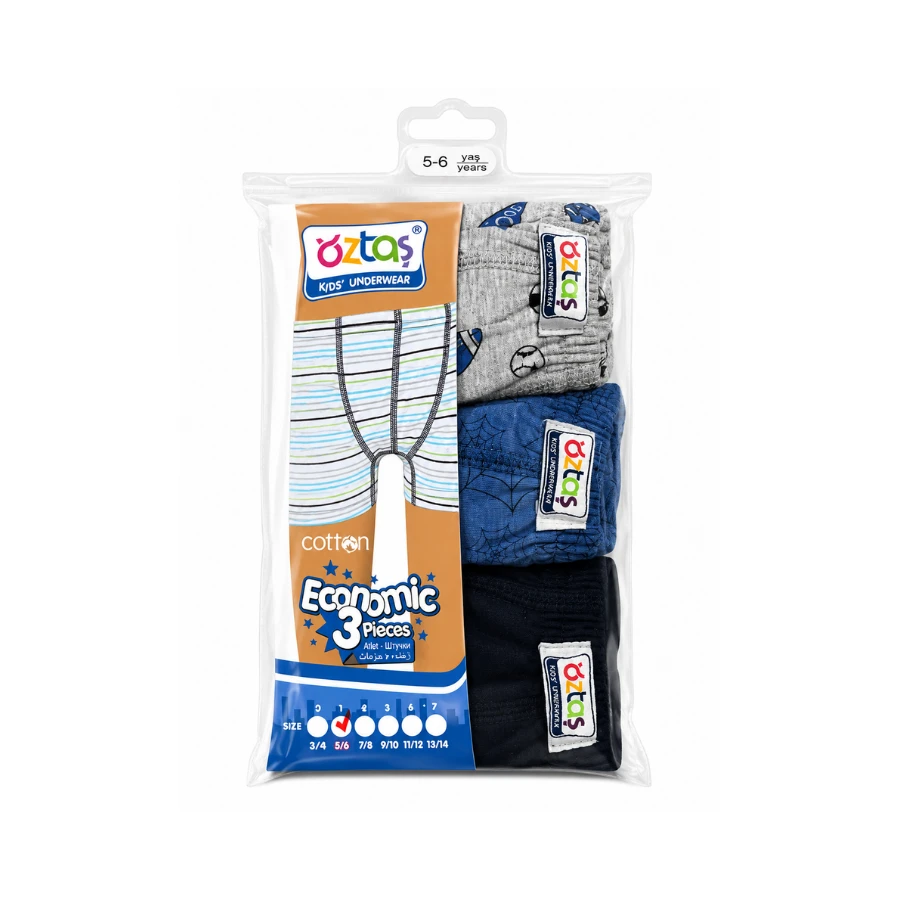 Erkek Çocuk 3'Lü Süprem Boxer 3105-F