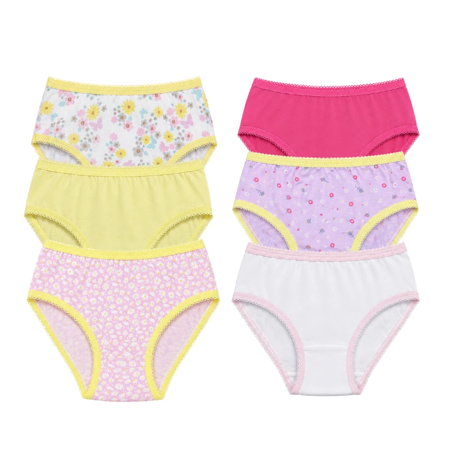 Kız Çocuk Süprem Düz+Baskılı Slip 6'LI Paket 4102-B ASORTI-1