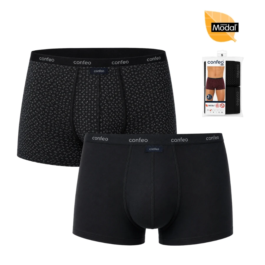 Erkek Confeo Modal Boxer Taşma Lastik 2'Li Paket 1964-YE
