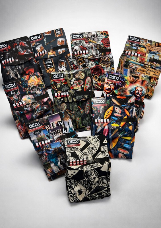 Öztaş Underwear Erkek Dijital Baskılı Lycrali Boxer 1723-A