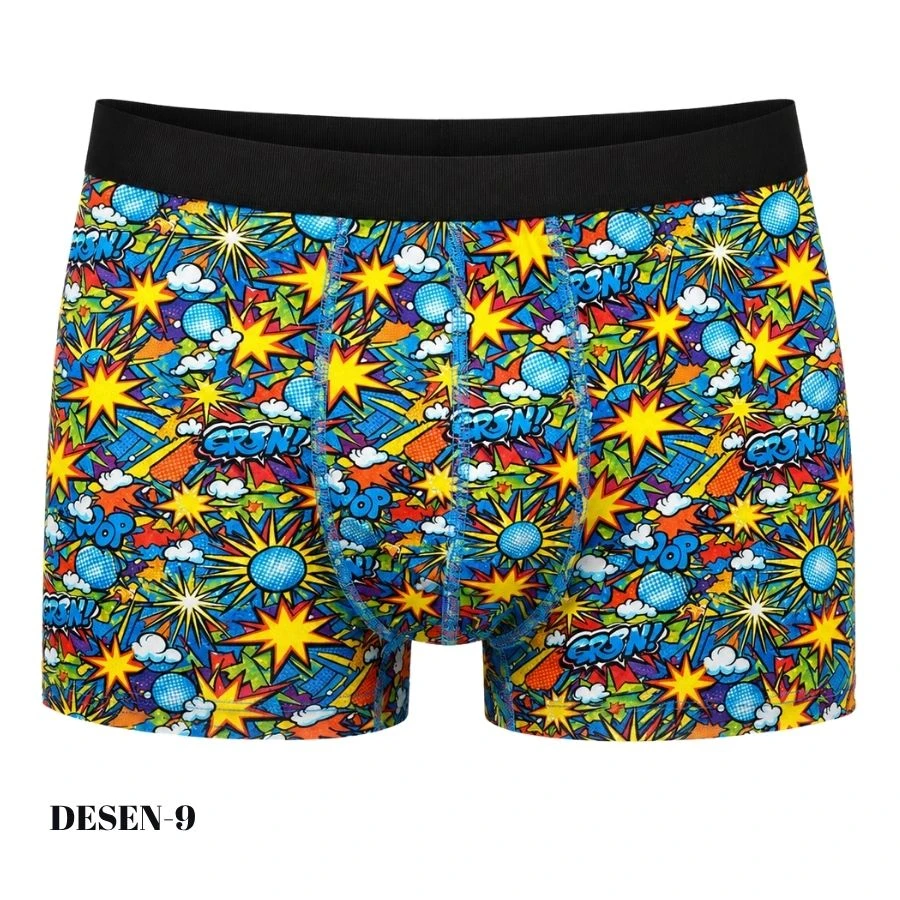 Erkek Dijital Baskılı Likralı Boxer 1722-A Desen-9