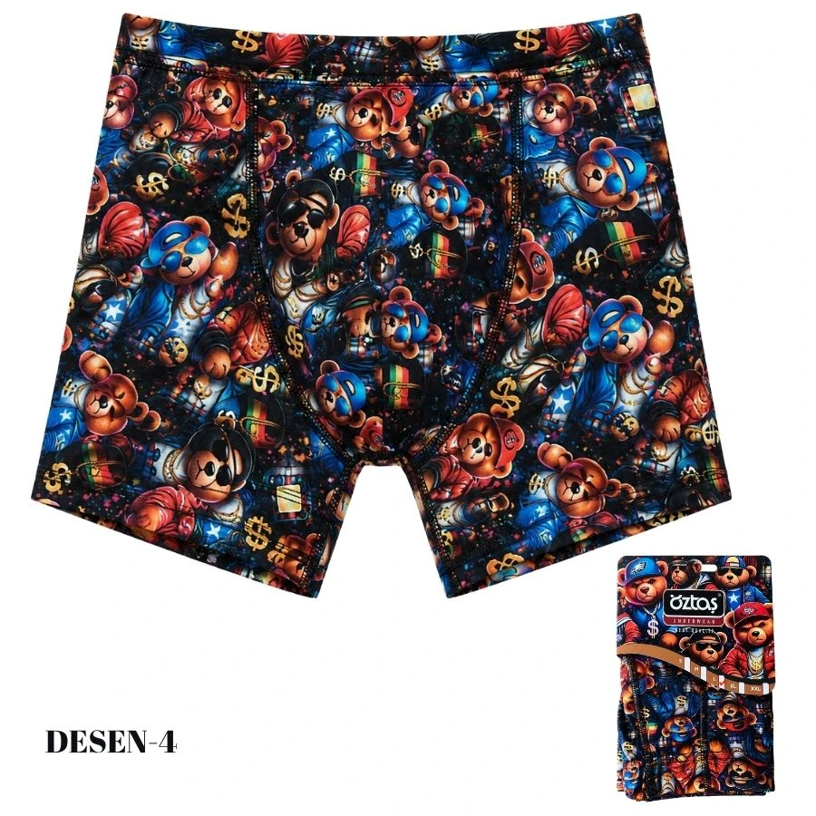 Erkek Dijital Baskılı Likralı Boxer 1723-A