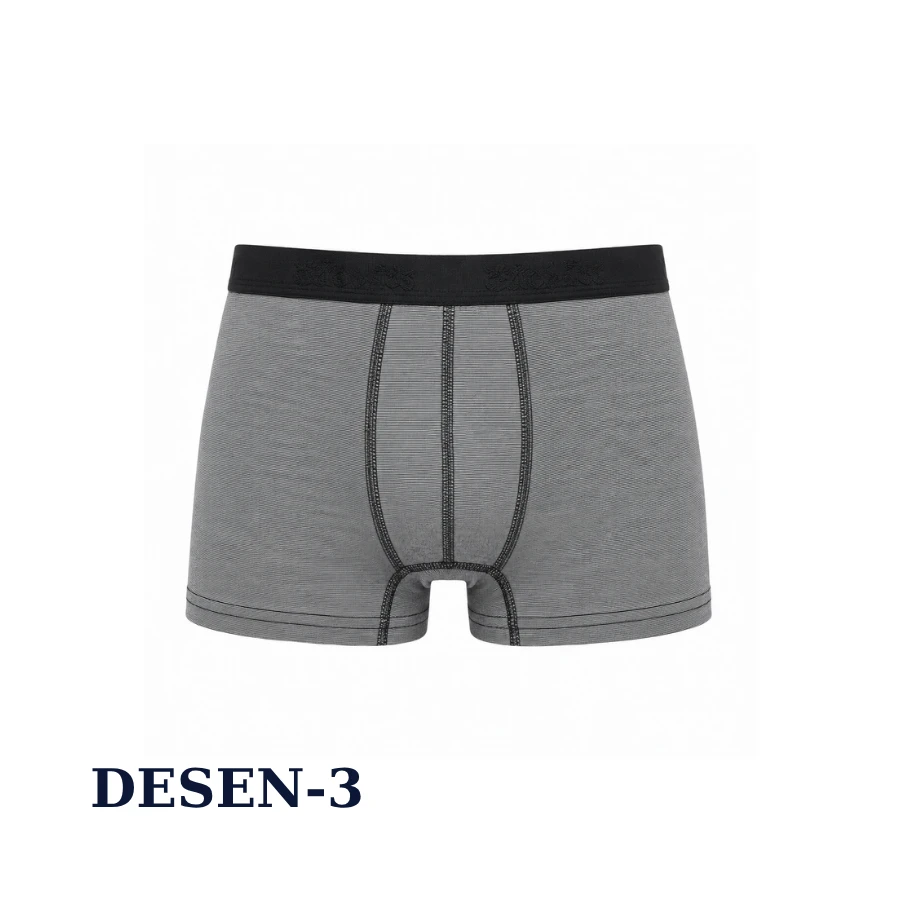 Erkek Çocuk Lycralı Çizgili Boxer Tekli Paket  3704-A