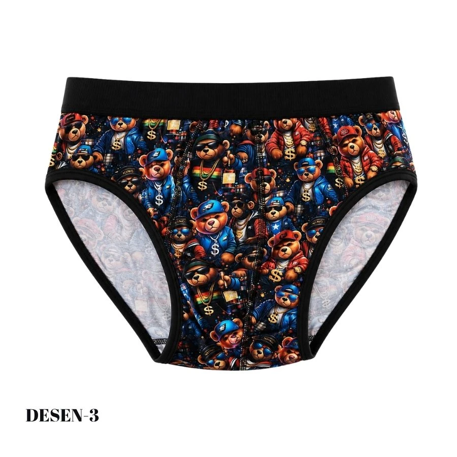 Erkek Dijital Baskılı Likralı Slip 1724-A Desen-3