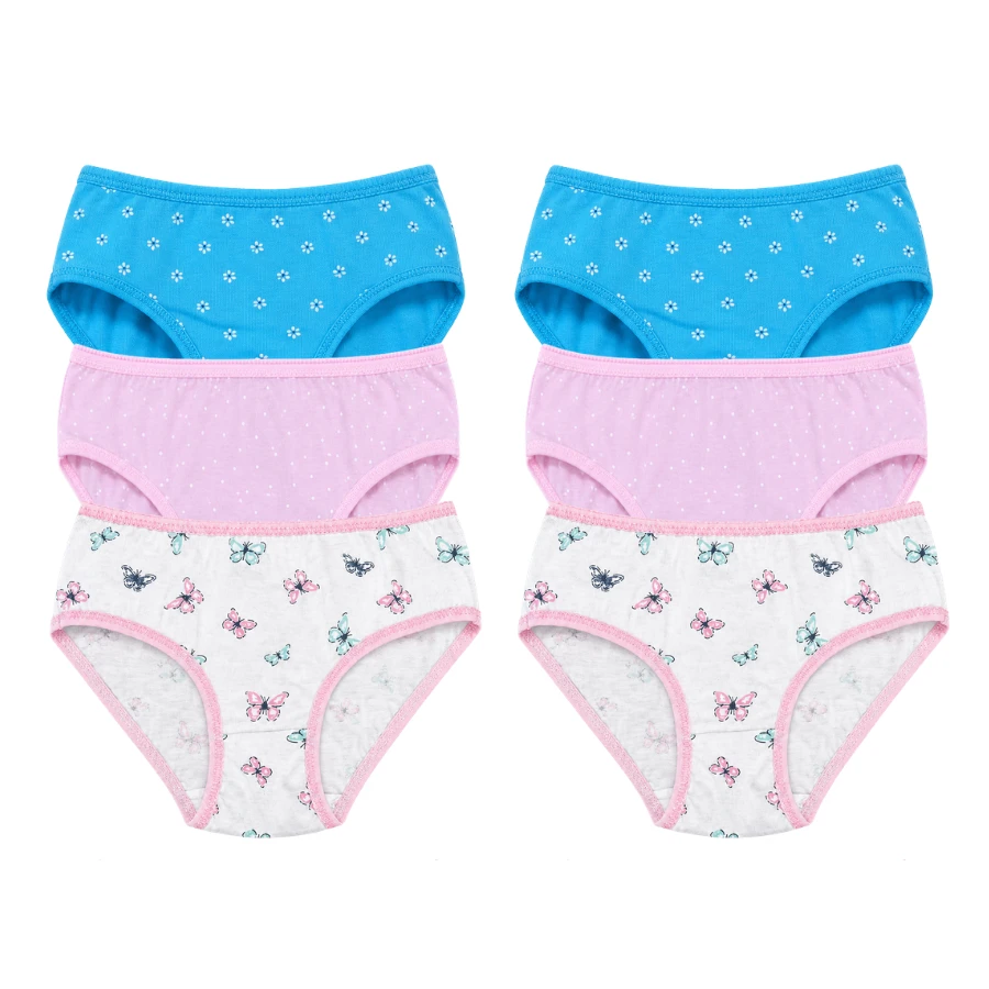 Kız Çocuk Süprem Düz+Baskılı Slip 6'LI Paket 4102-B ASORTI-2