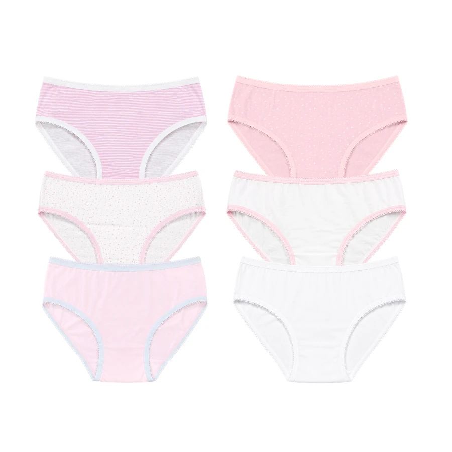 Kız Çocuk Süprem Düz+Baskılı Slip 6'LI Paket 4102-B ASORTI-3