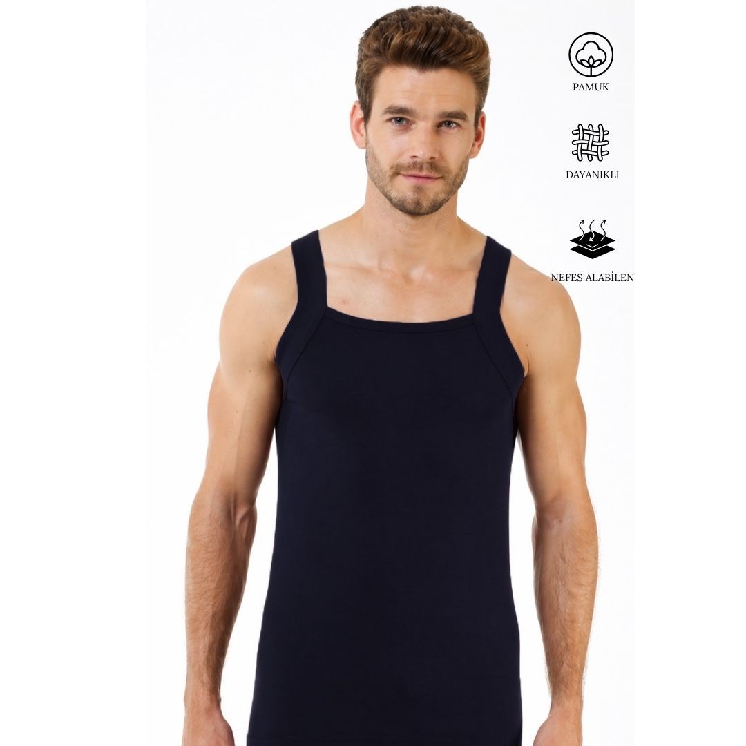 Erkek Geniş Biyeli Atlet  Renkli 1029-A